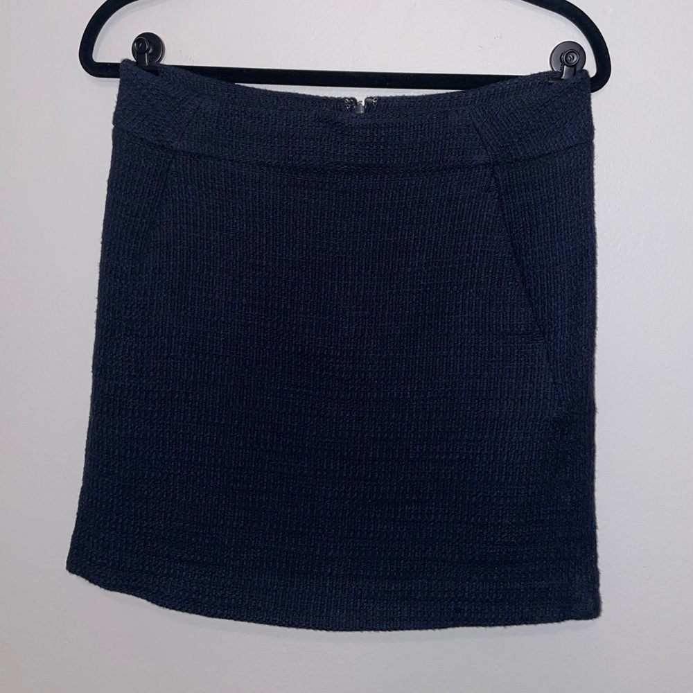 EUC LOFT Wool Skirt | Black & Navy | Size 6
